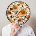 thumbnail image 6 of Yayeee Wall Clock Battery Operated 9.5" Silent Quartz Non-Ticking for Living Room Decor, Watercolor Sunflowers and Leaves, 6 of 8