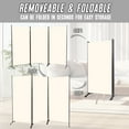 thumbnail image 3 of JVVMNJLK Indoor Room Divider, Portable Office Divider, Convenient Movable (3-Panel), Folding Partition Privacy Screen for Bedroom, Dining Room, Study,102" W x 19.7" D x 71.3" H, Beige, 3 of 5