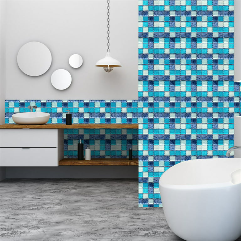 10pcs Crystal Tile Stickers Waterproof Floor Protective Film