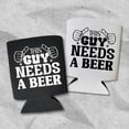 thumbnail image 2 of Funny Beer Can Cooler, This Guy Needs A Beer Can Coolie, Funny Coolies Drink Accessory, Funny Party Gift Favors, Beer Cooler (2Pack (1 White & 1 Black)), 2 of 3