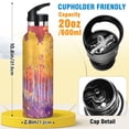 thumbnail image 2 of Kids Insulated Stainless Steel Sports Water Bottle 600ml (20oz), BPA-Free Colorful Aspen Grove, 2 of 6