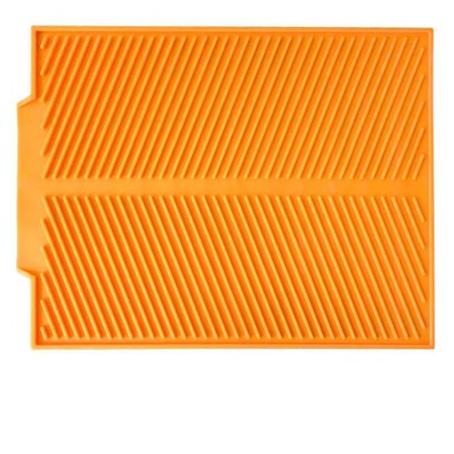 EX Alfombrilla de secado de platos respetuosa con el medio ambiente ICED Alfombrilla de aislamiento térmico y antideslizante, alfombrilla de escurridor de fregadero con ranuras de drenaje denso (43*3 brillar Electrónica