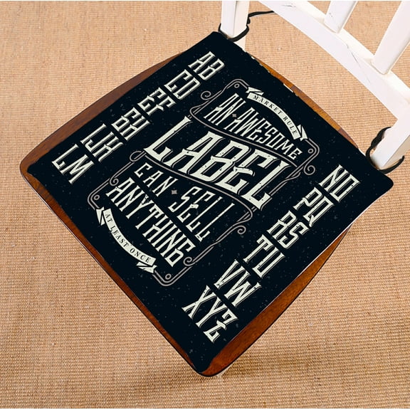ABPHQTO Retro Font Set Ornament Frame Chair Pad Seat Cushion Chair Cushion Floor Cushion Two Sides Printing 16x16 Inch