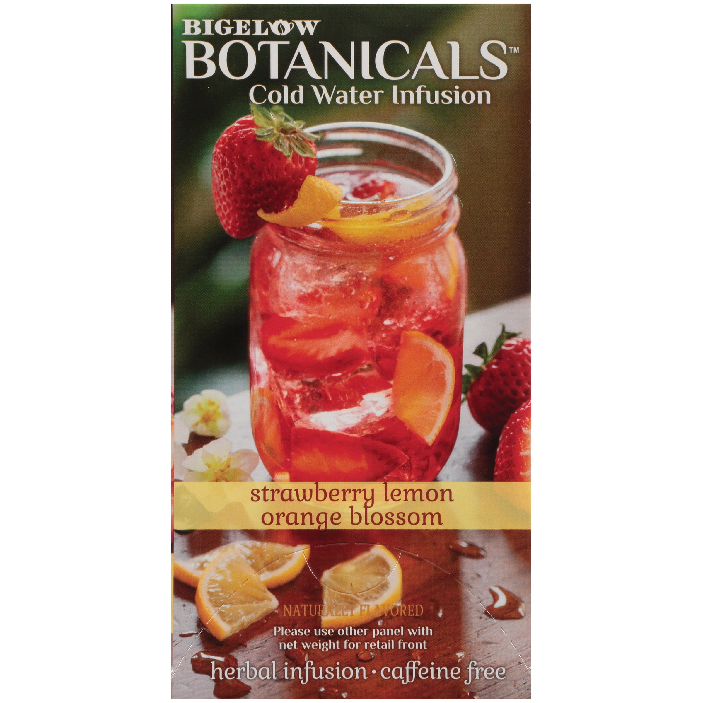 Bigelow Botanicals Cold Water Herbal Infusion,Strawberry Lemon Orange Blsm, Tea Bags,18 Ct