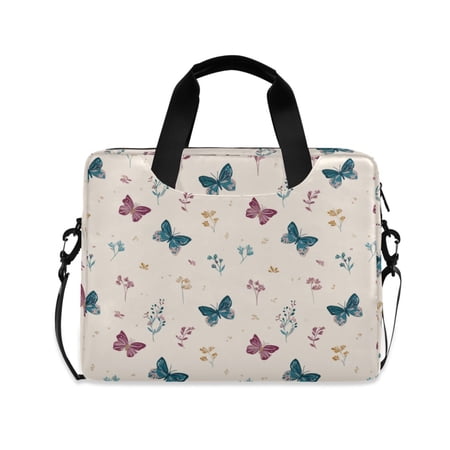 16 Laptop Briefcase for Work Travel Laptop Shoulder Bag Carrying Handbag Laptop Case Simple Butterflies and Flowers