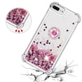 thumbnail image 4 of Funda para iPhone 8 Plus/iPhone 7 Plus con Brillo Líquido Flotante, Purpurina, Parachoques y Anillo Giratorio Soporte, 4 of 5