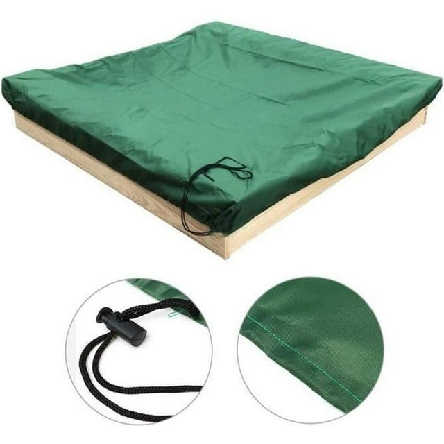 Couverture de Bac à Sable - Oxford - Protection UV 70 % Imperméable - Cordon - 150x150 cm - Vert