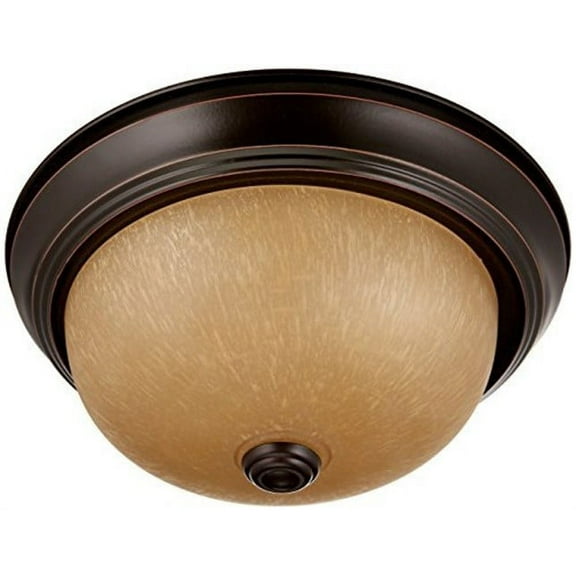 Nuvo 60-1255 - 2 Light  11"  Flush Mount  w/ Champagne Linen Washed Glass