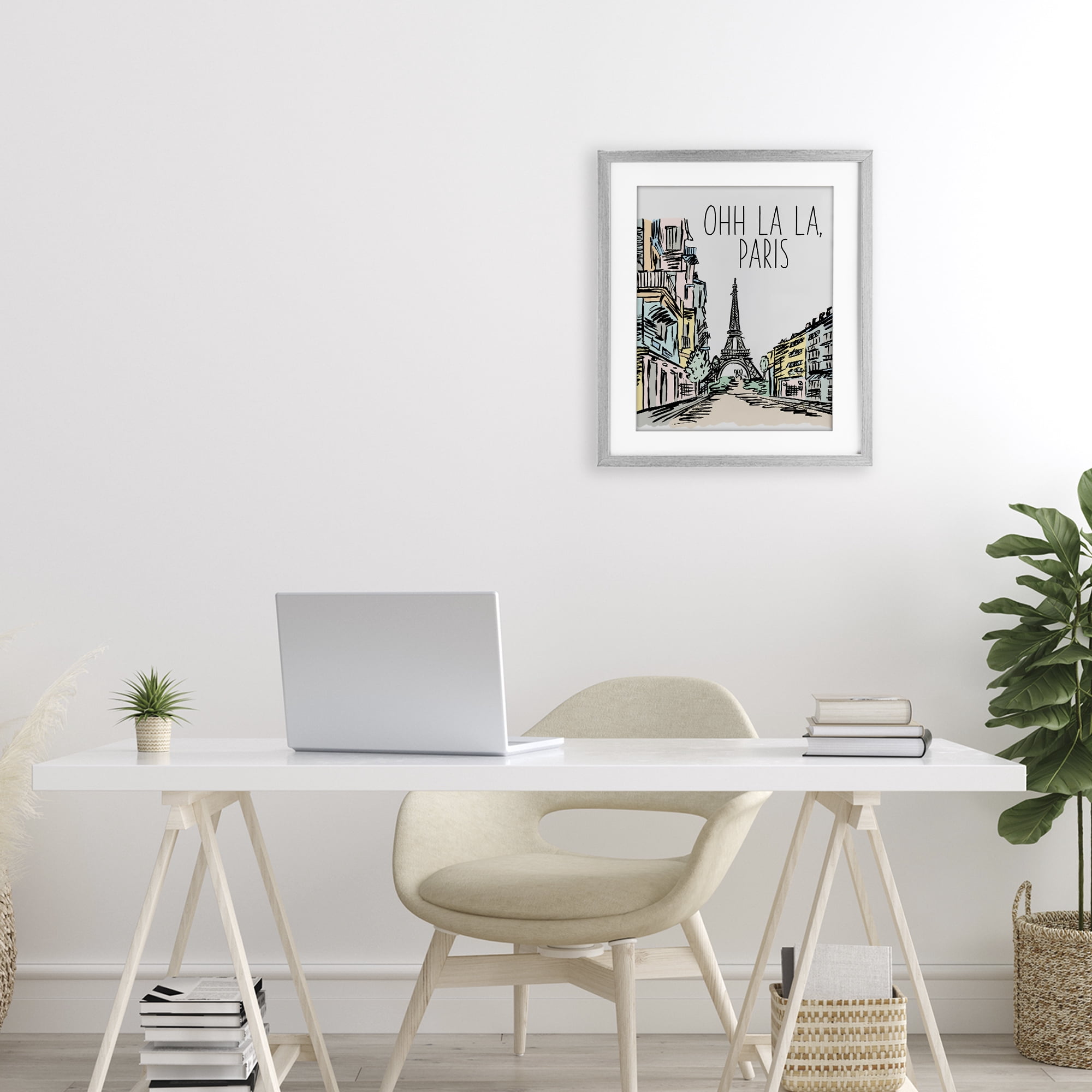 Stupell Industries Ohh La La Paris Gray Framed Print Under Glass, design by Elizabeth Medley