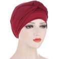 thumbnail image 1 of Bangcool Turban Headwrap Twisted Braid Elastic Beanie Headwrap Hair Loss Cover Sleep Cap, 1 of 4