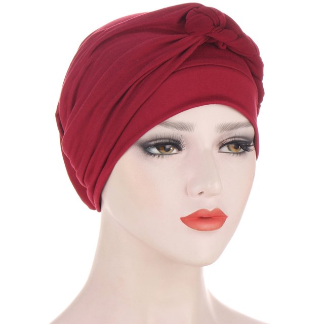 Bangcool Turban Headwrap Twisted Braid Elastic Beanie Headwrap Hair Loss Cover Sleep Cap