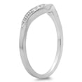 thumbnail image 2 of Dazzlingrock Collection 0.10 Carat (ctw) 14K White Diamond Wedding Stackable Contour Guard Band 1/10 CT, White Gold, Size 7.5, 2 of 4