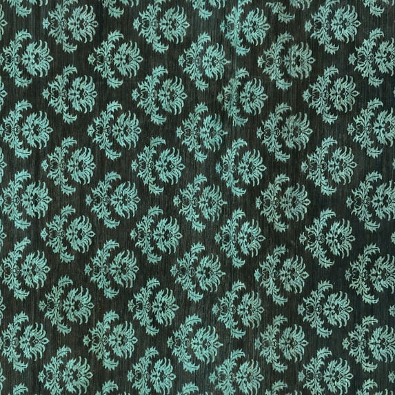 Ahgly Company Indoor Square Abstract Light Blue Modern Area Rugs, 7' Square