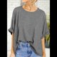 thumbnail image 4 of Camiseta Holgada Informal de Verano de Corta para Mujer. Gris S, 4 of 8