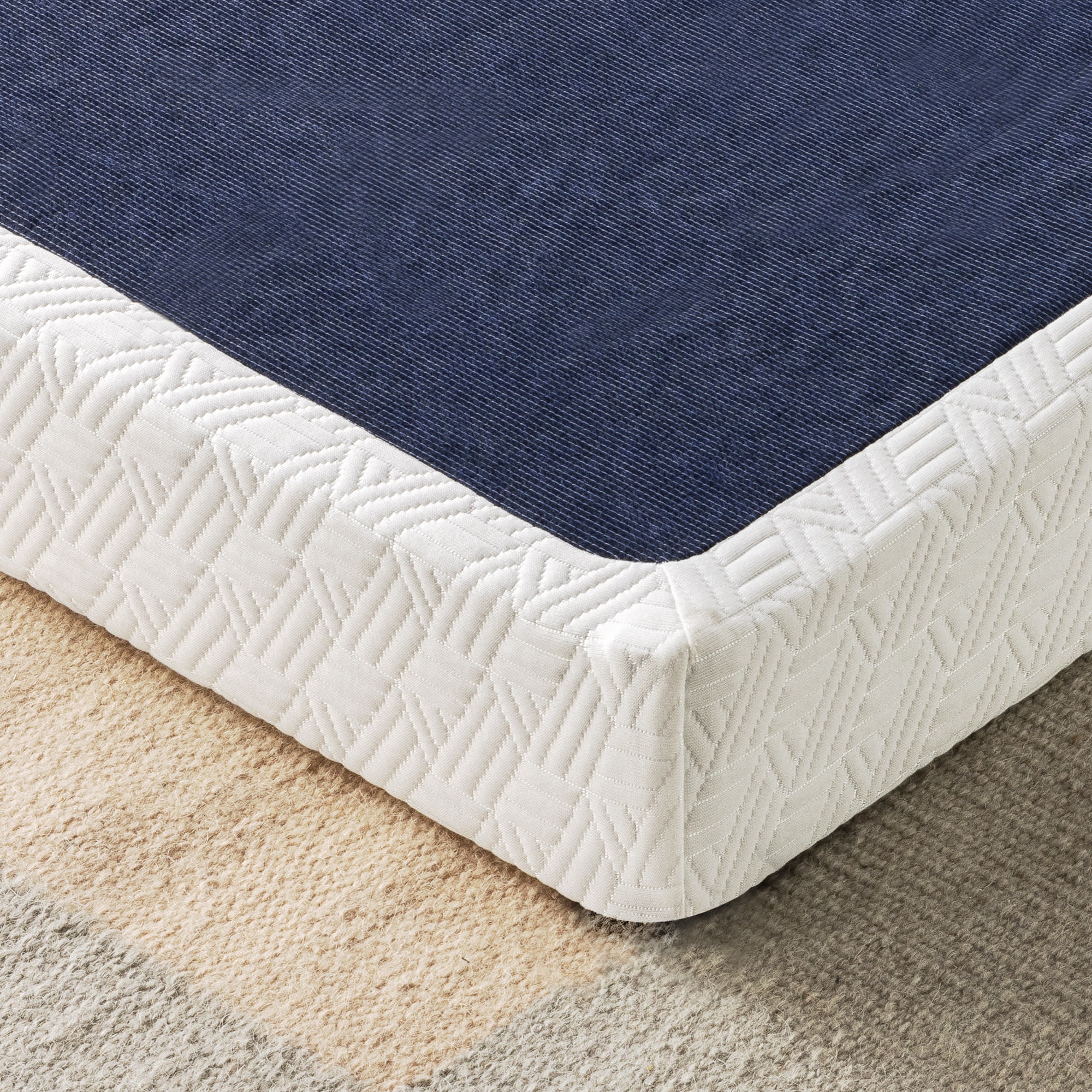 Best Price Mattress 4" Metal Box Spring Mattress Support with Wood Slats, Twin