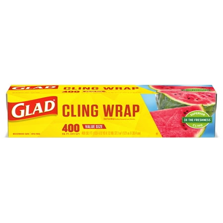 Glad Clingwrap Plastic Food Wrap - 400 Square Foot (Best Plastic Wrap For Food)