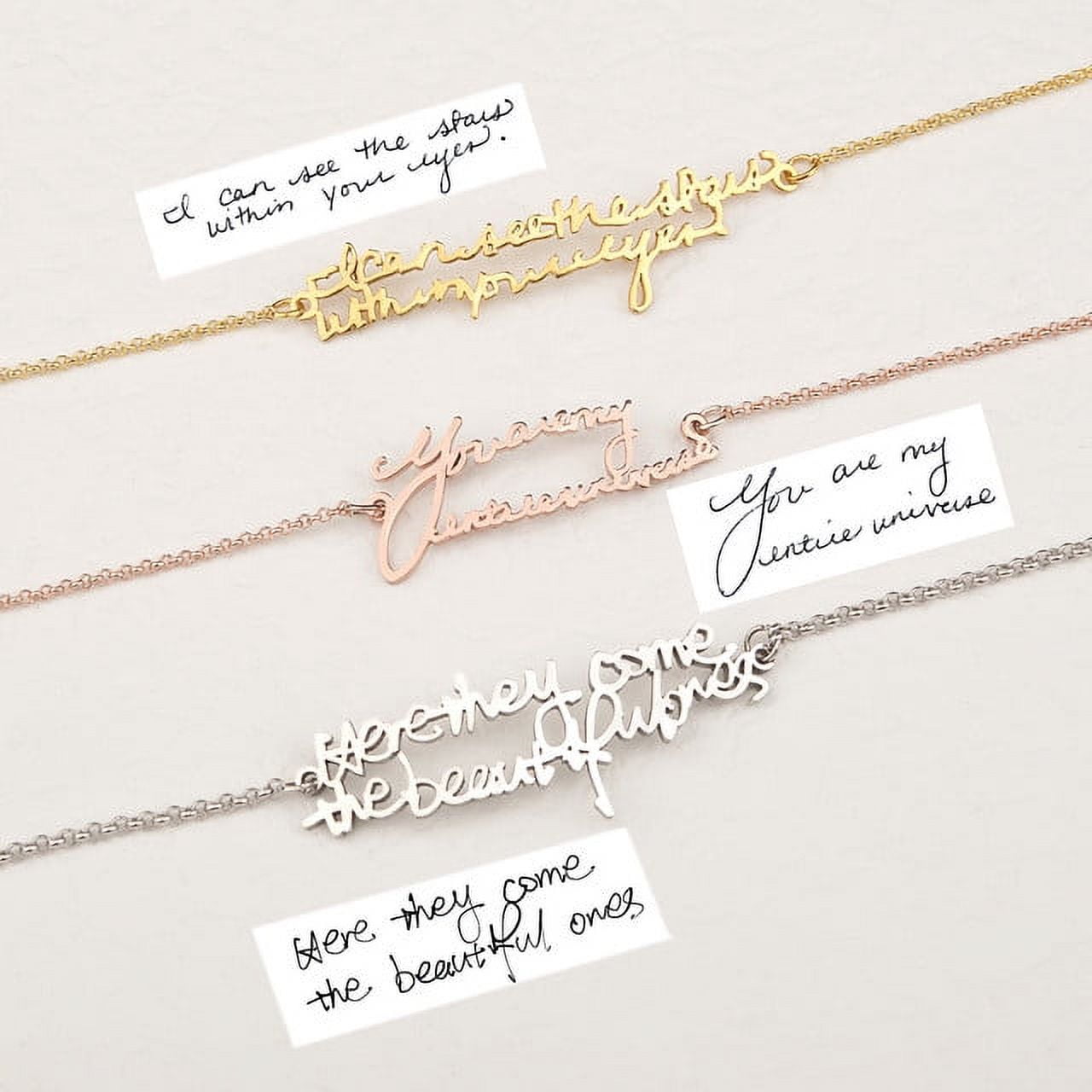 Handwriting Bracelet 925 Sterling Silver - Actual Signature Bracelet Memorial Gift - Mom, Dad Handwriting Bracelet - Custom Handwritten Gift - Personalized Handwritting Chain Bracelet for Female