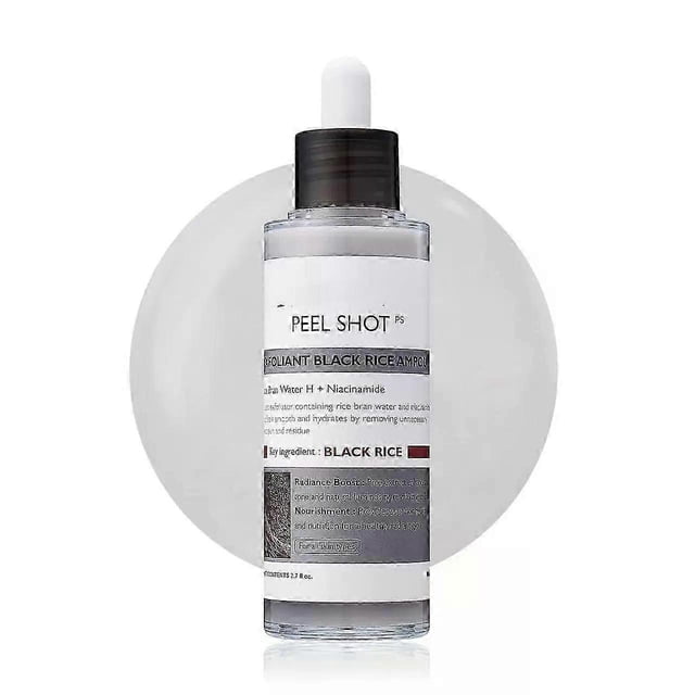 Peel Shot Glow Rice Ampoule Duo White rice ampouleBlack rice ampoule Soft Exfoliating Face and Body Scrub Dead Skin Cells, Blackheads Remover