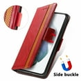 thumbnail image 2 of Case for Samsung Galaxy S21 FE 5G Cover Leather Wallet Folio Case Book Design Flip Magnetic Closure - Red, 2 of 5