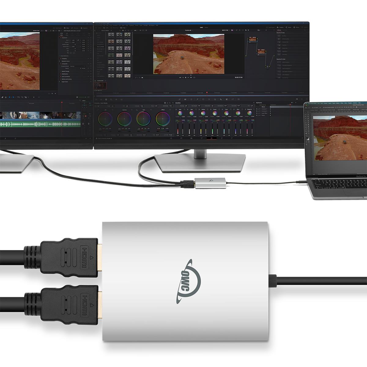 OWC / Other World Computing USB-C to Dual HDMI 4K Display Adapter with DisplayLink