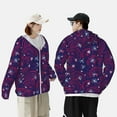 thumbnail image 4 of Daiia Dandelions Flowers With Dragonflies UPF 50+ Sun Protection Hoodie Jacket Lightweight Long Sleeve Sun Shirt for Women Men with Pocket Hiking Outdoor-Medium, 4 of 7