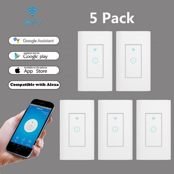 (Pack of 5) Smart Light Switch, Smart Wifi Light Switch ...