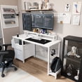 thumbnail image 5 of 47.3" Rectangular Desk | 2 Standard Outlets and USB Port | MDF + Metal Build | Solves Cable Management Issues, 5 of 6