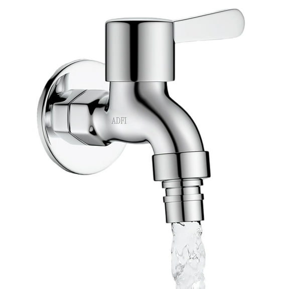 ADFI Tap water faucets, Wall Mounted Balcony Mop Sink Faucet Single Handle Faucets, Silver