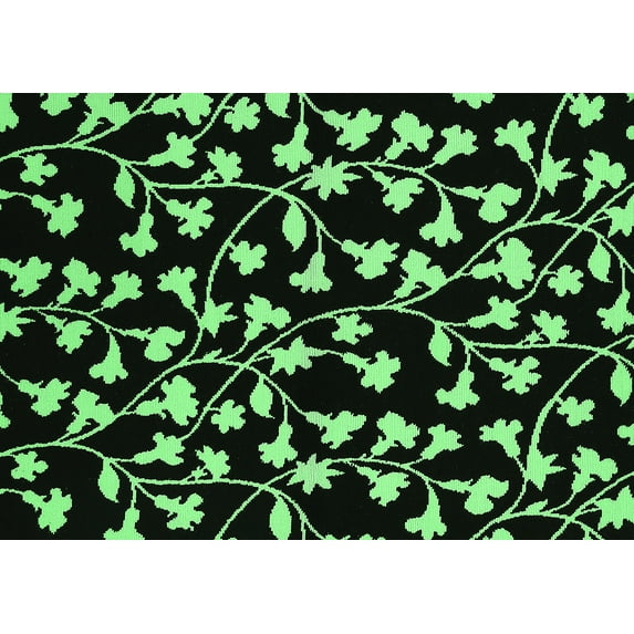 Ahgly Company Indoor Rectangle Oriental Emerald Green Industrial Area Rugs, 2' x 4'