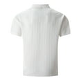 thumbnail image 5 of LIUJUNSHOP Men's Short Sleeve Summer Casual Shirt Solid Striped Tropical Beach Holiday Top White L, 5 of 5