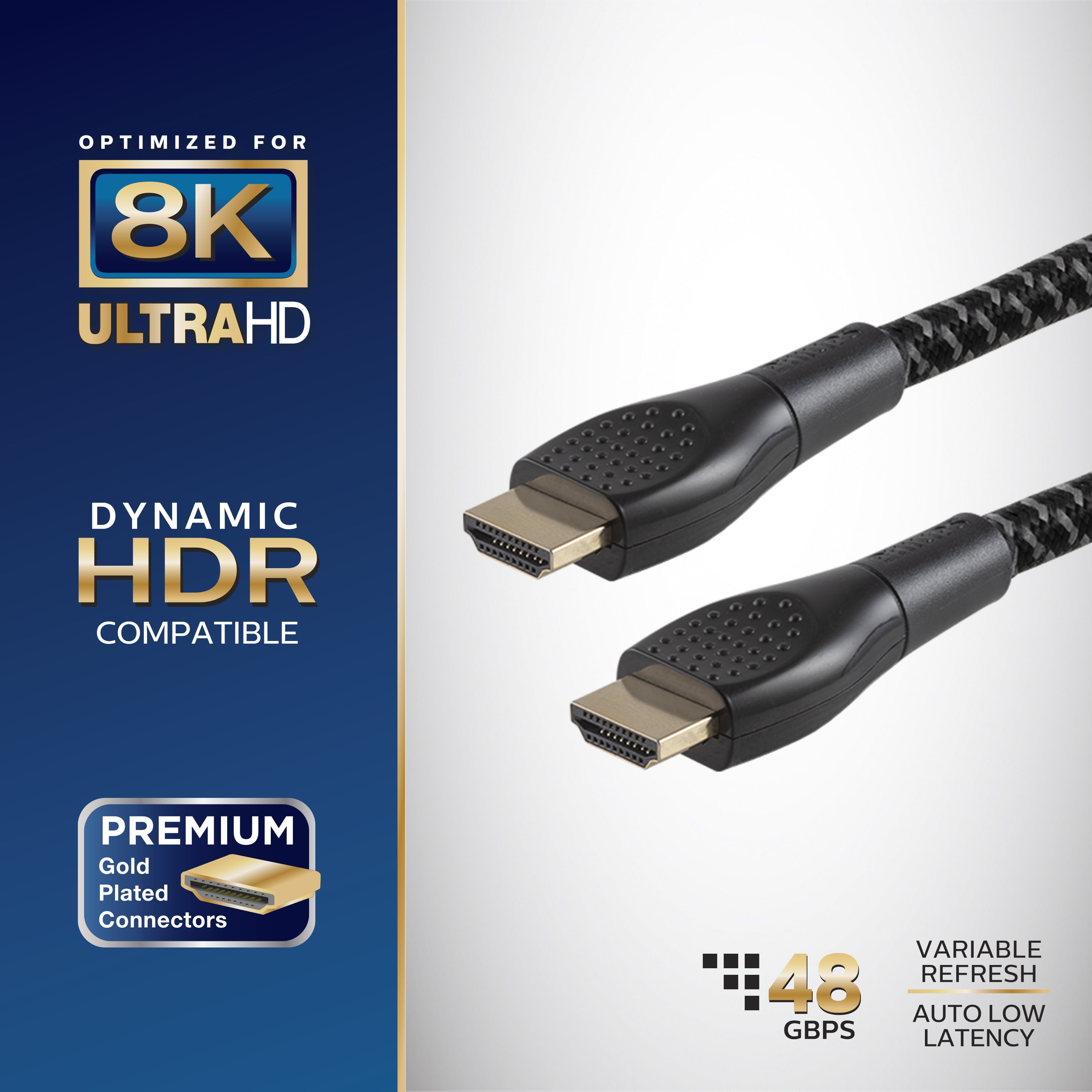 Philips 10ft 8K HDMI 2.1 Cable with Ethernet, EZ Grip, SWV9121K/27