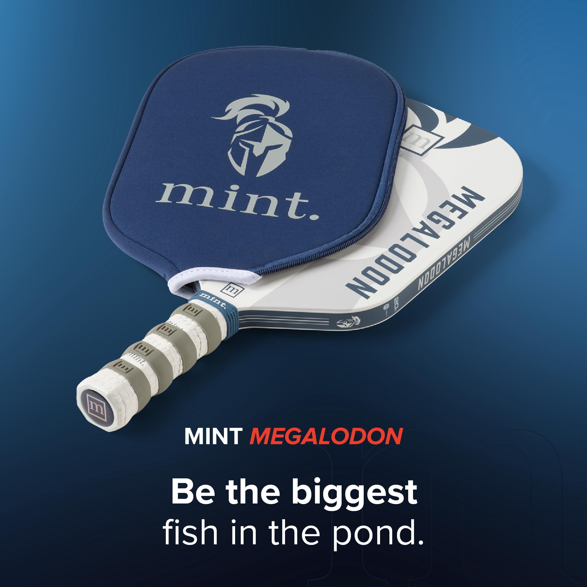 Mint Sport Megalodon Pickleball Paddle, 18K Carbon Fiber Face, 20mm Polypropylene Honeycomb Core, Elongated Handle, USAPA Approved