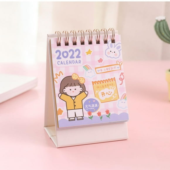 Fiudx Calendario de Escritorio 2022, Diseño Coreano Creativo, Amplio Espacio de Escritura En Blanco, Fechas Destacadas, Citas Inspiradoras, Planificación Eficiente de Tareas, Uso En Oficina y Escuela