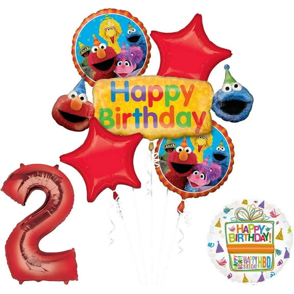 Elmo and Friends Sesame Street 2nd Birthday Party Supplies Balloon Decorations