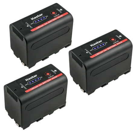 Kastar NP-F780EXP Battery 3-Pack Replacement for Sony HXR-NX100 HXR-NX3 HXR-NX5 HXR-NX5R MPK-DVF4 MVC-CD1000 MVC-CD400 MVC-CHF81 MVC-CKF81 MVC-FD100 MVC-FD200 MVC-FD5 MVC-FD51 MVC-FD7 Camera