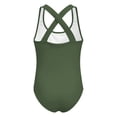thumbnail image 4 of JCCXIN Toddler Kid Girls Swimwear Letter Print One-Piece Comfort Stretch Summer Comfort Water Play Sweet Party Bathing Suit,Army Green,13-14 Years, 4 of 6