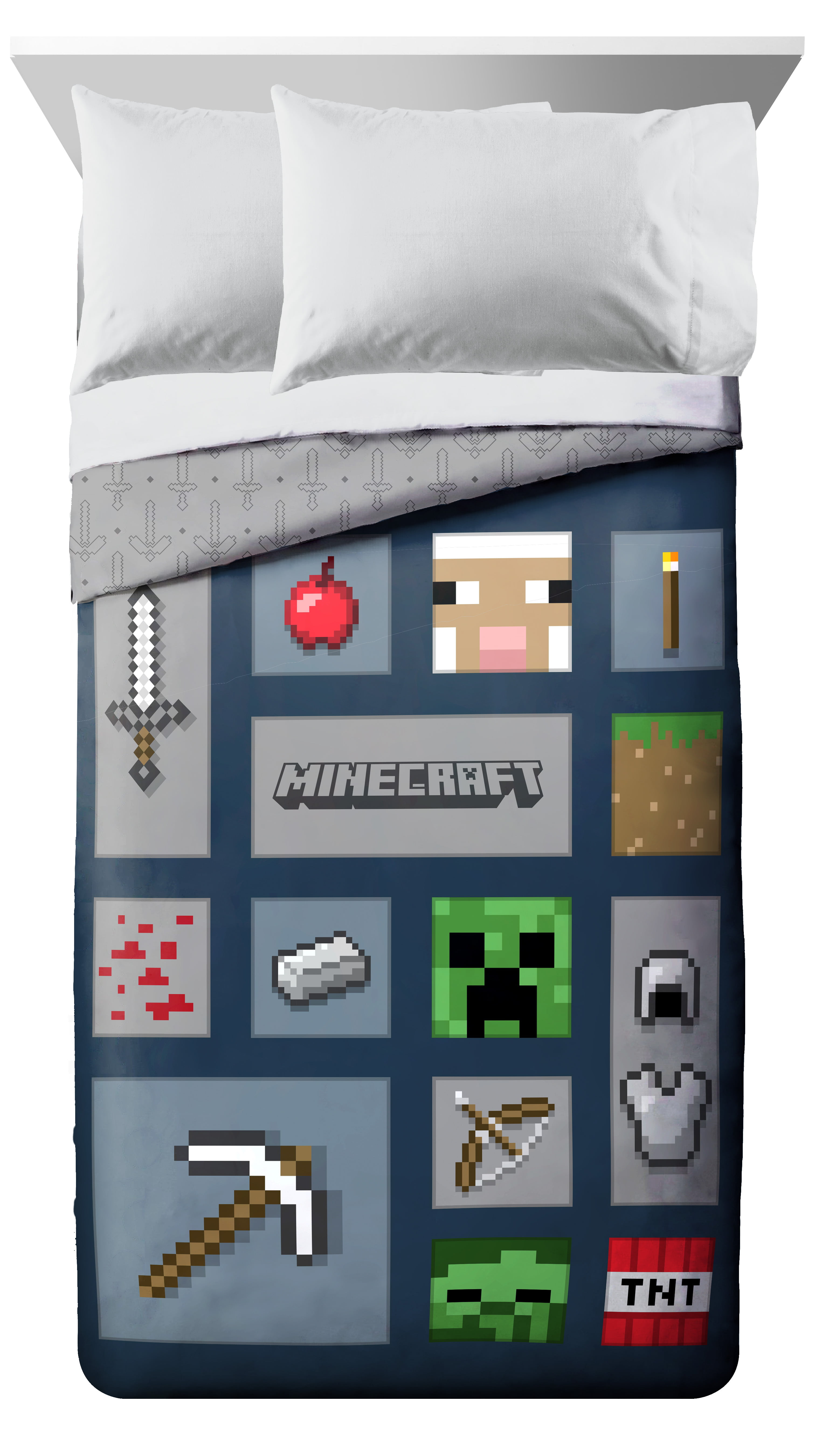 Minecraft Icon Adventure Twin Full Comforter Set Walmart Com
