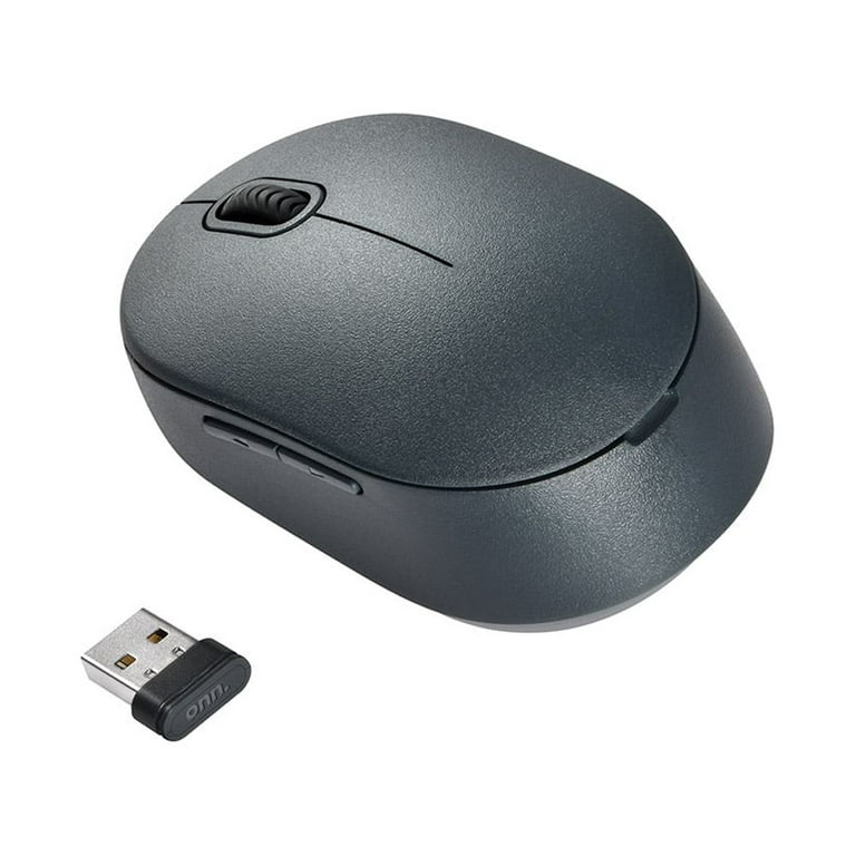 onn. Wireless Computer Mouse with Nano Receiver, 1600 DPI, Windows and Mac  Compatible, USB Receiver, Gray 