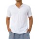thumbnail image 1 of Lucakuins Hombres Camisa Casual, Manga Corta Cuello Redondo Botones Sólido Suelto Fiesta Calle Primavera Verano Tops Lucakuins  moda, 1 of 9