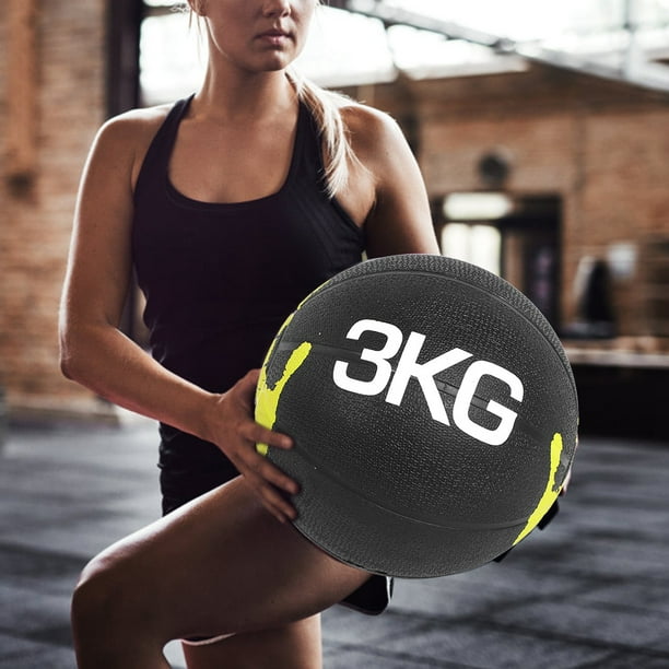 Tebru Ball,Weighted Fitness Medicine Rubber Yoga Ball 3KG for Gym