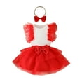 thumbnail image 3 of Gubotare Baby Cowgirl Outfit Girls Tulle Skirt Set Two Piece Ruffle Sleeve T-Shirt Tutu Dress Summer Birthday Party Outfit 0 3 6 9 12 18 24 Months (Red,Size 6-9 Months), 3 of 9
