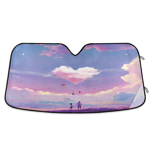 Iauyy Foldable Windshield Sun Shade for Cars, Interior Sun Protection for car UV Protection for Sedan/SUV/Truck, (S/M/L) Fly A Kite