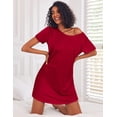 thumbnail image 5 of Ekouaer 3 Pack Nightgowns for Women Short Sleeve Sleepshirt Button Down Nightshirt Soft Pajamas Dress Casual Sleepwear, 5 of 7