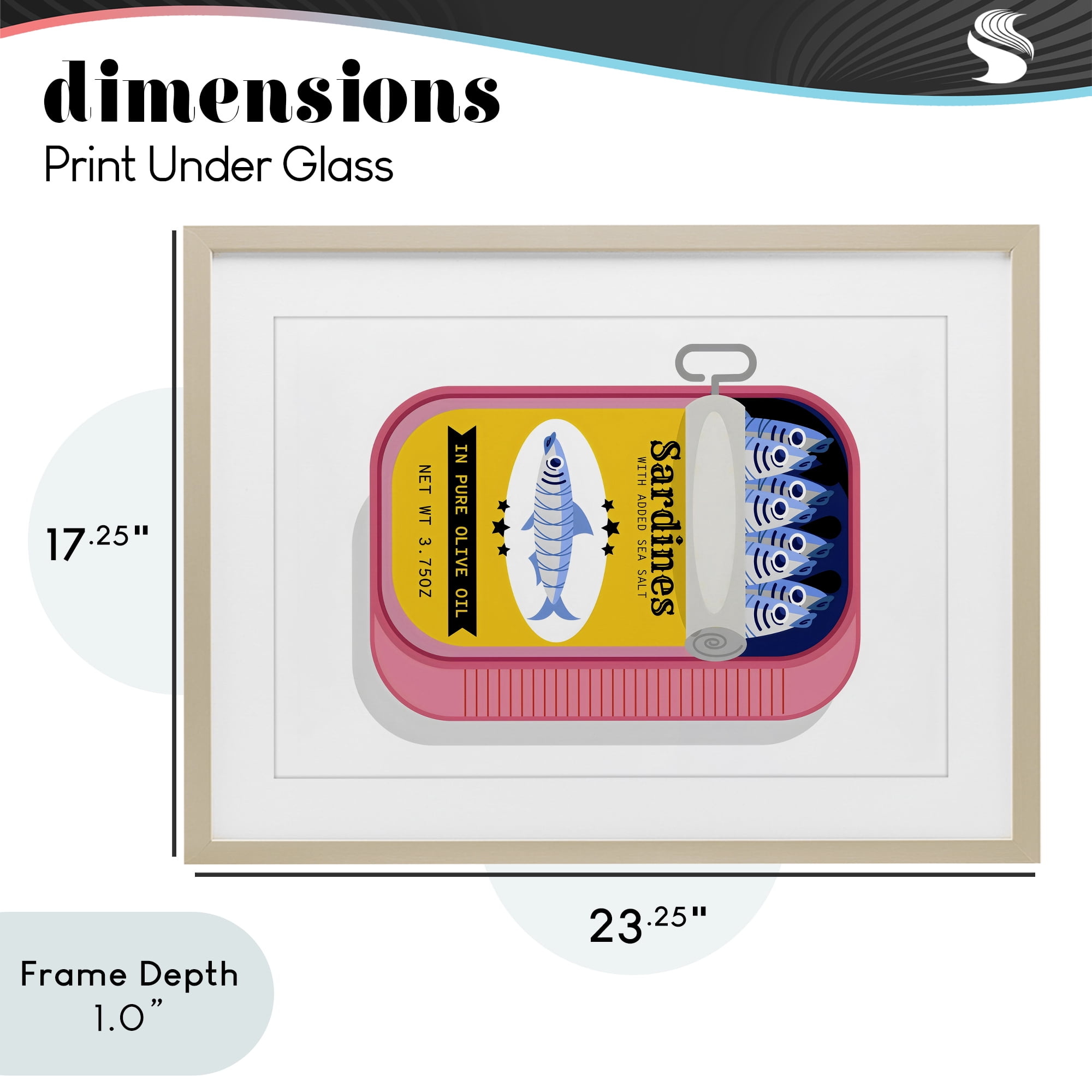 Stupell Industries Retro Can of Sardines Birch Framed Print Under Glass, design by Creative Studio