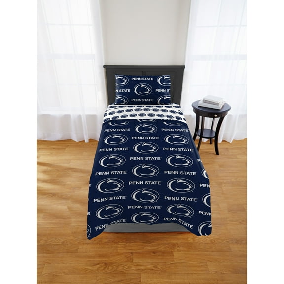 NCAA Penn State Nittany Lions Bed In Bag Set, 100% polyester, Twin Size, Team Colors, 4 Piece Set