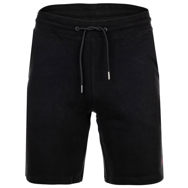 U.S. POLO ASSN. Pantalón corto de chándal para hombre - Diagonal Fleece Carbon Finish, algodón, liso Negro L (Large)