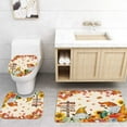 thumbnail image 4 of Fall Shower Curtain for Bathroom Set, Fall Bathroom Decor 4 PCS Harvest Seasonal, Autumn Pumpkin Set, Non-Slip Rug, Toilet Lid Cover, Bathroom Rug, Bath Curtains Hooks 72''X72'', 4 of 4