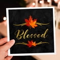 thumbnail image 7 of 3drose, Thanksgiving Chalkboard Theme with Blessed Typography and Leaves, 12 Greeting Cards with Envelopes, 7 of 7