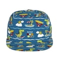 thumbnail image 2 of Gaeub Dinosaur on the Beach Vacation Flat Bill Snapback Hats Baseball Caps with Adjustable for Running Workouts and Outdoor Activities, 2 of 9