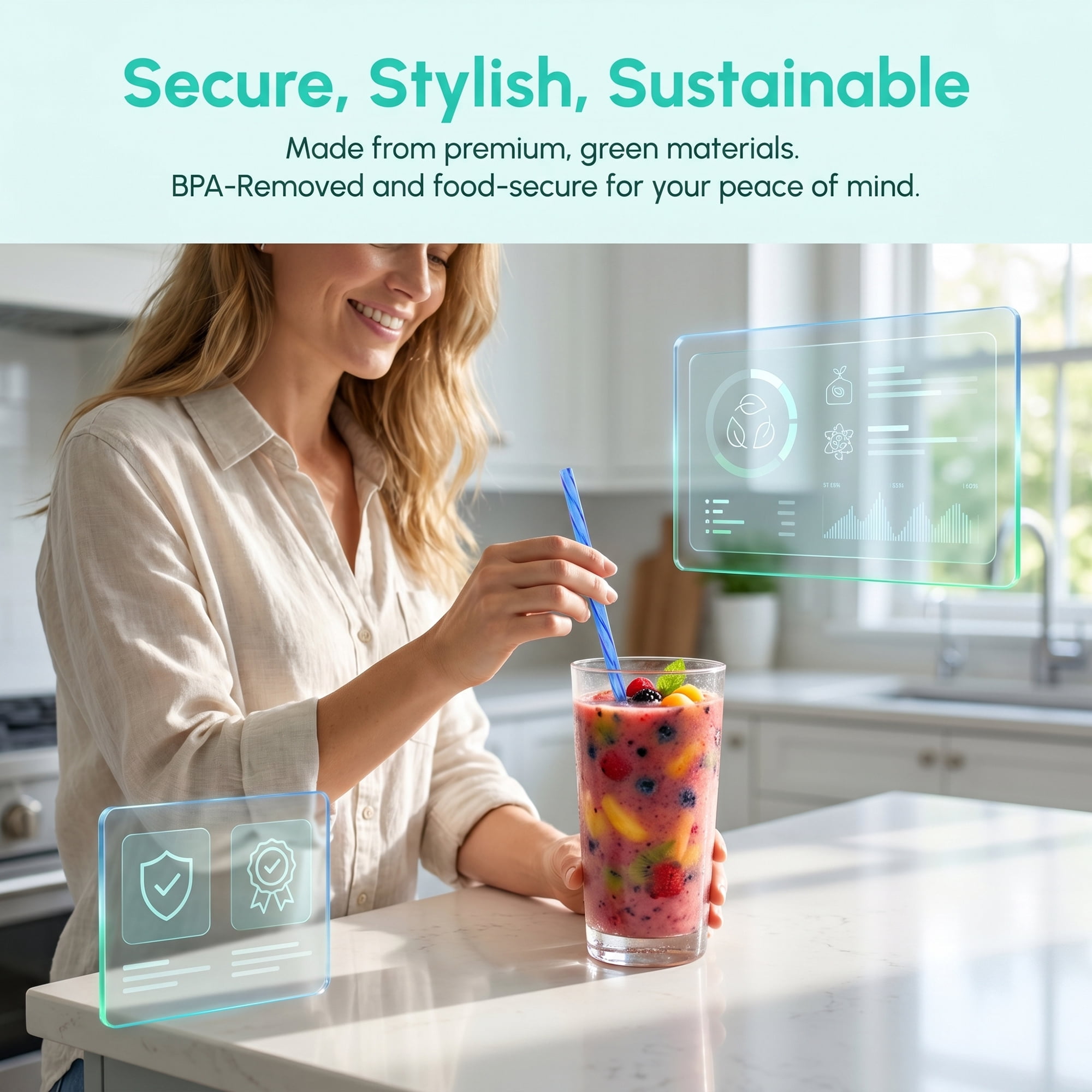 Unique Bargains 12Pcs Reusable Plastic Straws for 40 oz Tumbler Color F